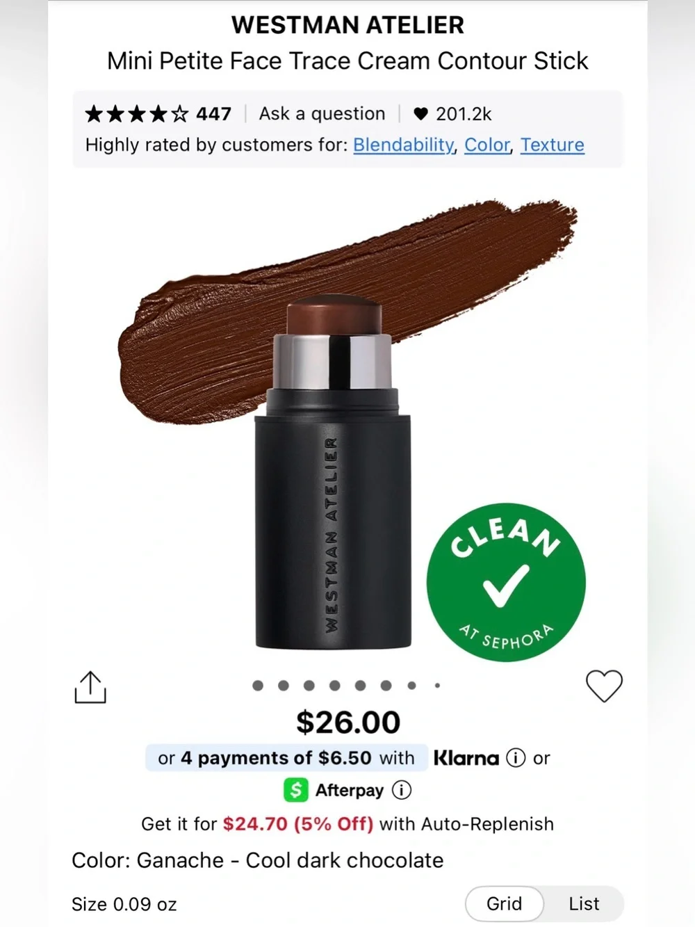 Westman Atelier Petite Face Trace Contour Stick - Shade Ganache
